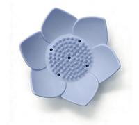 BLNC Aromatherapy Shower Steamers Holder, Lotus Flower Shape Soap Dish Shower Accessories for Essential Oil Tablet in Shower Bathroom（Blue）