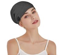 BLNC Satin Bonnet for Sleeping, Slouch Satin Lined Beanie for Sleeping Women Men Curly Natural Hair（Dark Gray）
