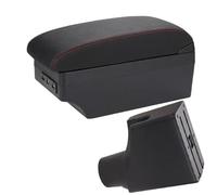 BLNETU For Toyota For Yaris Hybrid 2015-2023 Armrest Box Car Armrest Center Storage Box Interior Details Retrofit Parts(C1 Black red NO USB)