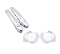 BLNETU Front Rear Exterior Door Handle For N&issan For JUKE F15 2010 2011 2012 2013 2014 2015-2019 Chrome Door Handle Cover Catch Trim Set Car Cap Accessories (Color : E)
