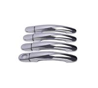 BLNETU Glossy Black Chrome Car Door Handle Covers Stickers for VW for Polo 2010-2018(Silver 1 Keyhole)