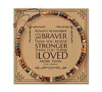 BLNGET Adjustable Handmade Stone Bracelet Decoration for All Ages Featuring A Blessing Card and Multiple Color Addition