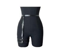 BLNGET Adjustable Punk Leg Chain PU Leather Waist Belt 2 in 1 Ddesign Leg Harness for Women Edgy Fashion Accessory