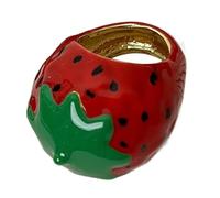 BLNGET Handmade Vibrant Strawberry/Fruit Rings Dripping Oil Lightweight and Comfortable Jewelry Fashion Accessory