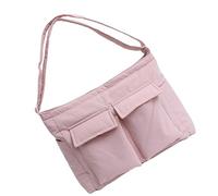 BLNGET Lightweight Canvas Crossbody Bag Solid Color Design Practical Shoulder Carryall Spacious Interior For Daily Essential