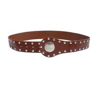 BLNGET Punk Studded Belt Reinforced PU Leather Waistband for Lady and Women Comfortable Wear for Waist 70-110cm