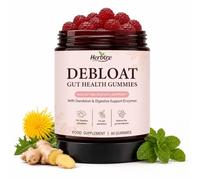 Bloat Fibre Gummies | Sugar-Free with Ginger, Lemon Balm & Dandelion, Debloat for Gut Health & Relief from Bloat, Digestive Health | Peach Lemon, Vegan, 60 Count