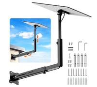 Bloazzup Extra Long Starlink Mount, Adjustable Starlink Gen 3 Long Wall Mounts with Telescoping Support Arm, Rustproof, Weatherproof for Concrete Walls and Wood Walls, Easy Installation Black