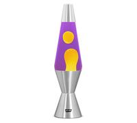 Blob Lamps® Liquid Motion Lamp Vintage Yellow Wax Purple Liquid Polished Metal Base & Cap 14.5” Mood Lamp Light