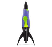 Blob Lamps® Rocket Liquid Motion Lamp Green Wax Purple Liquid Matt Black Metal Base & Cap 17” Mood Lamp Light