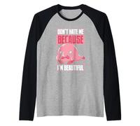Blobfish Don't hate me because I'm beautiful Raglan Baseball Tee