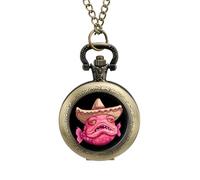 Blobfish Mexican Grumpy Blob Fish Pocket Watch Vintage Quartz Pocket Watches with Chain for Men Women Coppery-Style