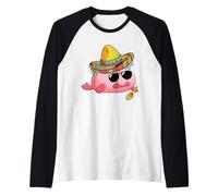 Blobfish Mexican Grumpy Ugly Fish Funny Sombrero Costume Raglan Baseball Tee