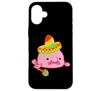Blobfish Sombrero Mexican Grumpy Blob Fish Costume Case for iPhone 16 Plus
