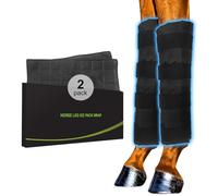 Blobuste Horse Ice Boots 2-Pack with 64-Cell Ice Cells, Full-Leg Therapy Cooling Wraps for Injury Recovery & Competition Prep, Fits Hock, Knee, Ankle & Hooves