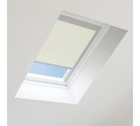 Bloc Blinds Cream Blackout Blind For Velux Roof Window Size Pk08, Silver Frames