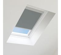 Bloc Blinds Dark Grey Blackout Blind For Velux Roof Window Size U08, Silver Frames