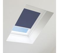 Bloc Blinds Navy Blackout Blind For Velux Roof Window Size C02, White Frames
