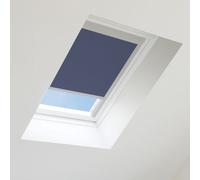 Bloc Blinds Navy Blackout Blind For Velux Roof Window Size Ck02, Silver Frames