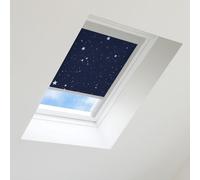 Bloc Blinds Night Sky Blackout Blind For Velux Roof Window Size Mk06, Silver Frames