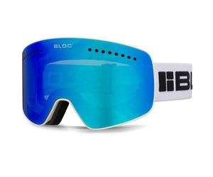 BLOC FIFTY-FIVE G550 Ski/Snowboard Goggles MATT WHITE / BLUE MIRROR+POWDER CAT.1