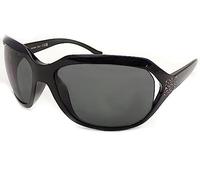 BLOC Miami Sunglasses Shiny Black with Diamantes and Grey Lenses F32