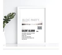 Bloc Party Silent Alarm White Album Track list Music A4 Wall Art Print - Unframed Poster Concert Festival Glossy Artwork Unique Home Décor Gift Bedroom Mancave Rave.