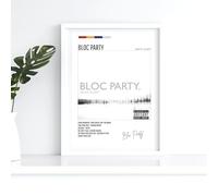 Bloc Party White Silent Alarm Album Track list Music A4 Wall Art Print - Unframed Poster Concert Festival Glossy Artwork Unique Home Décor Gift Bedroom Mancave Rave.