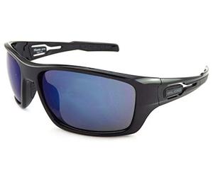 Bloc Phoenix Wrap Sunglasses Shiny Black with Blue Mirror CAT.3 Lenses XB780