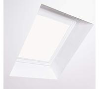 Bloc Skylight Blind CK06 for Velux Roof Windows, White Blackout - White Aluminium Frame