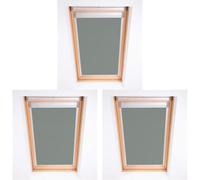 Bloc Skylight Blind for Velux Roof Windows Blockout, Pewter, MK06 (Pack of 3)