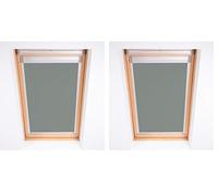 Bloc Skylight Blind for Velux Roof Windows Blockout, Pewter, SK06, 98 x 96 cm (Pack of 2)