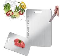 BLOCE Titanium Cutting Board for Kitchen, Stainless Non Stick Chopping Board, Upgrade Double Sided Food-Grade Titanium Board for Kitchen for Meat Cheese Vegetable (X-Large)