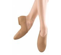 BLOCH Neo-Flex Leather Split Sole Slip on Jazz Shoes Neoprene Arch S0495 Tan