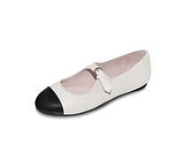 Bloch Women's Cassiopeia Ballet Flat, White/Black, 5 UK