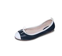 Bloch Women's Rigel Ballet Flat, Navy White Leather, 5 UK