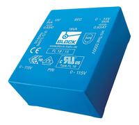 Block , 6 VA low profile PCB transformer 2 x 115 V to 2 x 12 V