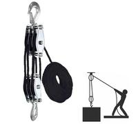 Block and Tackle,4400 LBS Breaking Strength Pulley,Rope Hoist Working Load Block,Heavy Duty Hoist Pulley 8:1Lifting Power Pulley System,Pulley Hoist for Animal Husbandry,Warehouses,Constructions