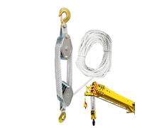 Block and Tackle Heavy Duty Multifunctional Pulley System Rope Pulley | 3/8 Rope for Lifting Hoisting Rigging Garage Shop Hunting Farm Construction Industrial Warehouse Marine Overhead Recovery
