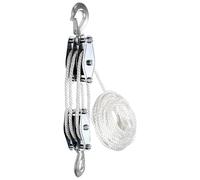 Block and Tackle Pulley Lifting Equipment Lifting Power Multifunctional High Performance Disc Tool Metal Disc with 1100/2200 Pound Garage Lever for Deer