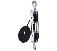 Block and Tackle Pulley Lifting Equipment Lifting Power Multifunctional High Performance Disc Tool Metal Disc with 1100/2200 Pound Garage Lever for Deer