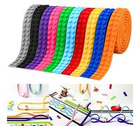 Block Building Tape - Flexible Silicone Adhesive Tape for Building Blocks - Strip Compatible with Building Blocks, Bricks and More - Creative Construction Accessory. (Red)