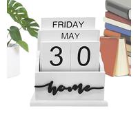 Block Calendar for Desk,Multipurpose Wooden Perpetual Calendar - Decorative Date Blocks for Bedrooms, Cafes, Reusable Blocks for Home Ornament