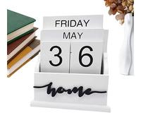 Block Calendar for Desk, Wooden Block Calendar, Retro Multi-Purpose Calendar, Decorative Date Blocks for Decorating Your Home, Reusable Calendar Blocks for Work