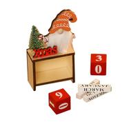 Block Calendar - Wooden Christmas Countdown Blocks, Christmas Decoration Countdown Calendar | Rustic Small Wood Block Calendar, Table Decor Festive Advent Centerpiece, Holiday Decoration for Table