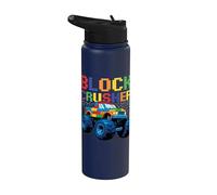 Block Crusher Monster Truck Block Building Brick Builder Stainless Steel Insulated Water Bottle