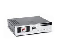 Block CVR-200 Blu-ray Internet stereo receiver with 2x 100W music output for streaming and video playback in chrome silver