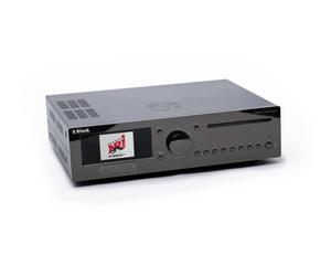 Block CVR-200 Blu-ray Internet Stereo Receiver with 2x 100W music output for streaming and video playback in chrome black