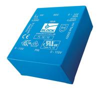 Block FL 18/6, 18 VA low profile PCB transformer 2 x 115 V to 2 x 6 V