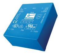 Block FL 8/15, 8 VA low profile PCB transformer 2 x 115 V to 2 x 15 V